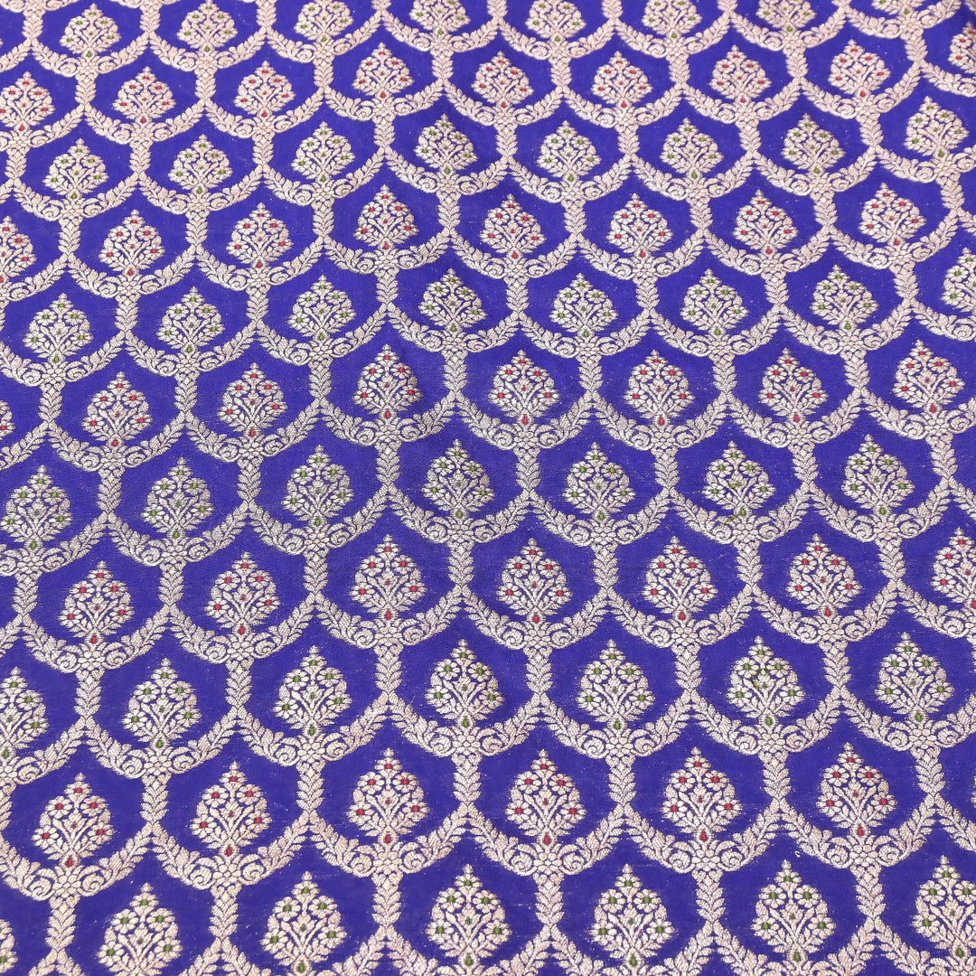 Katan Meena Zari Jaal Brocade Fabric – Designer Traditional Brocade Fabric - HA0425-7