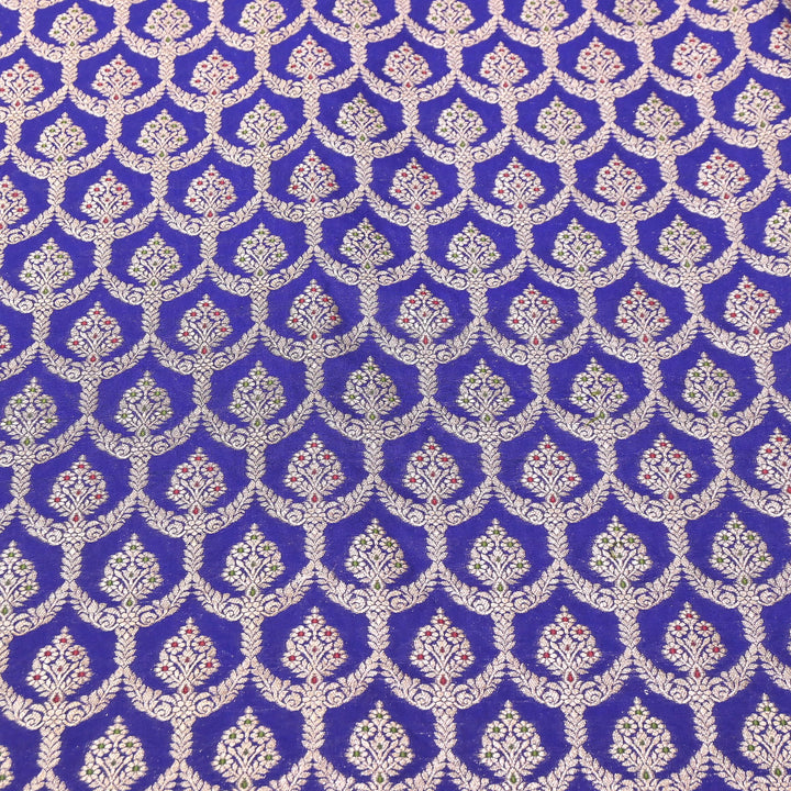 Katan Meena Zari Jaal Brocade Fabric – Designer Traditional Brocade Fabric - HA0425-7