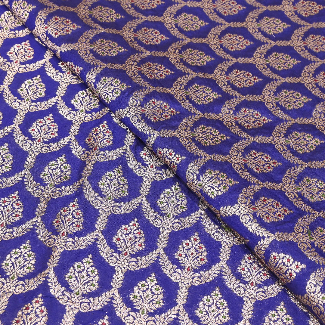 Katan Meena Zari Jaal Brocade Fabric – Designer Traditional Brocade Fabric - HA0425-7