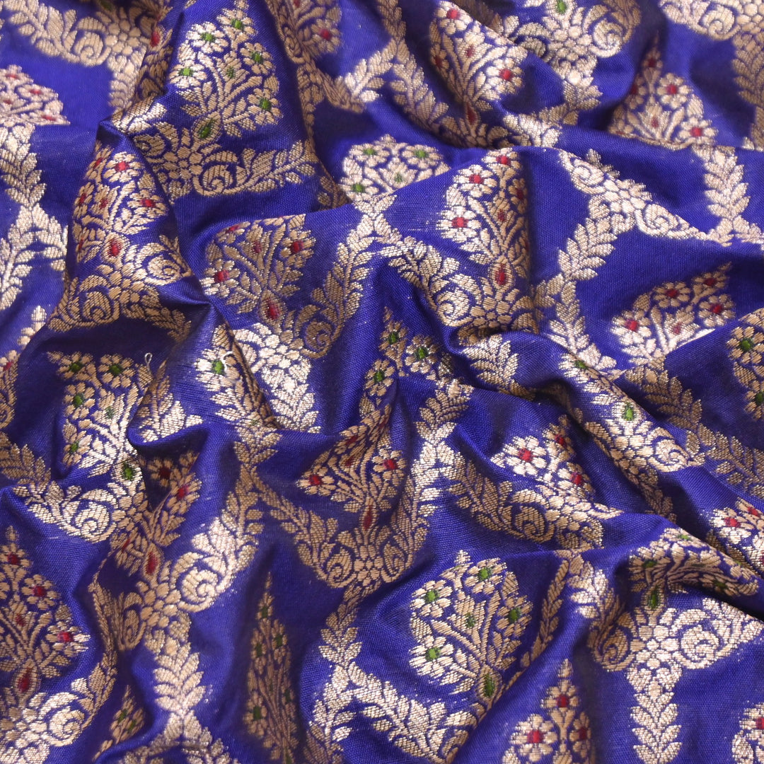 Katan Meena Zari Jaal Brocade Fabric – Designer Traditional Brocade Fabric - HA0425-7