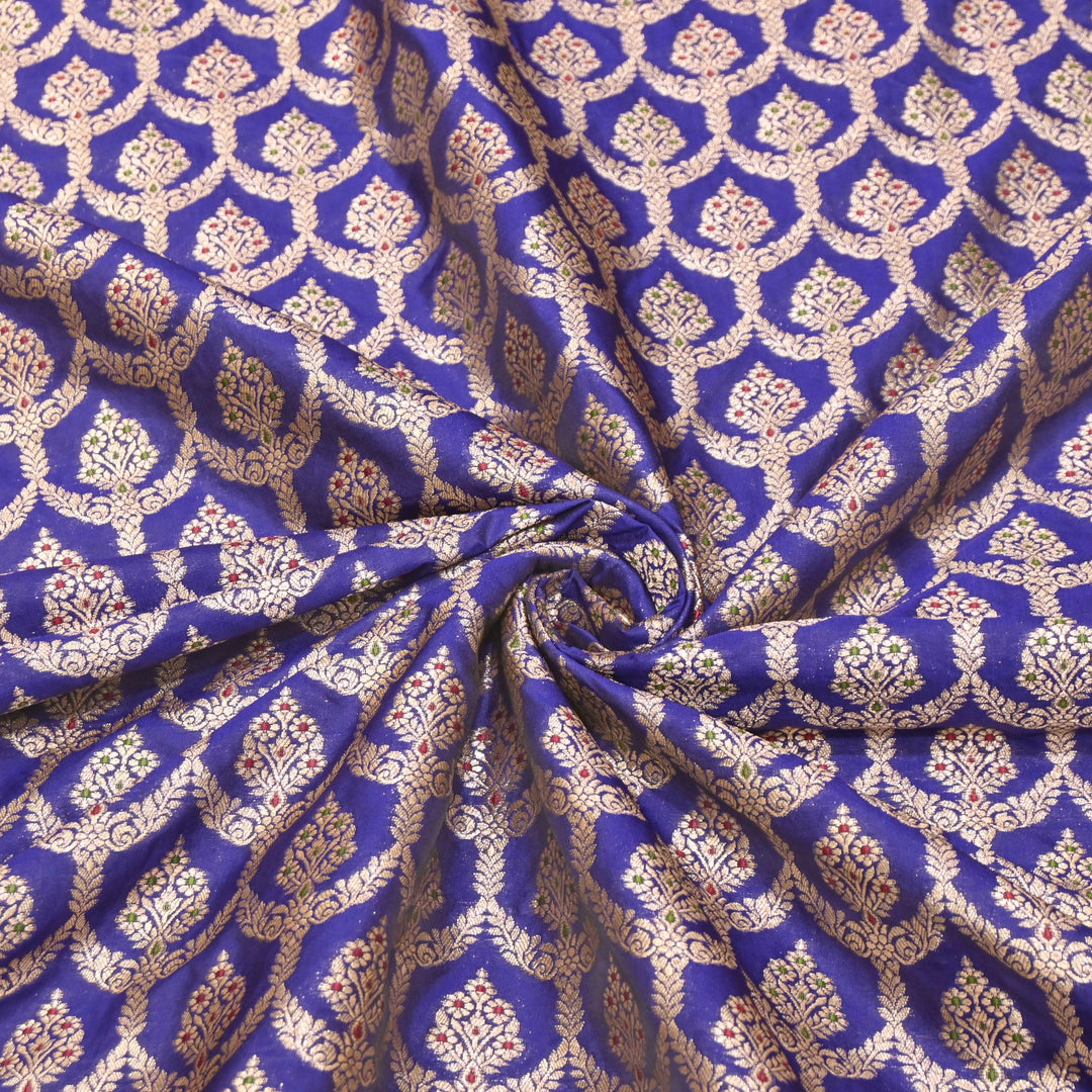 Katan Meena Zari Jaal Brocade Fabric – Designer Traditional Brocade Fabric - HA0425-7