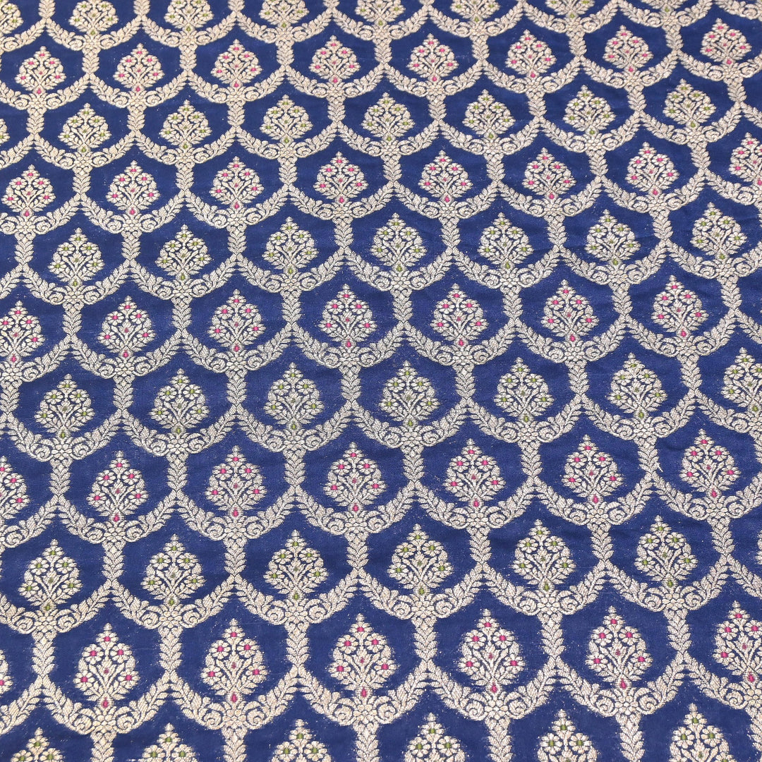 Katan Meena Zari Jaal Brocade Fabric – Designer Traditional Brocade Fabric - HA0425-8