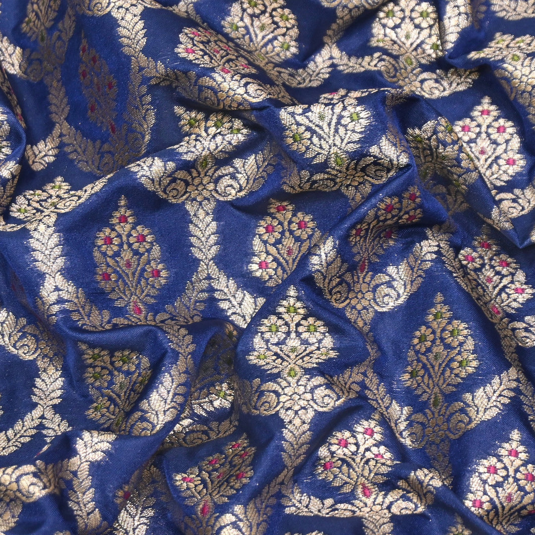 Katan Meena Zari Jaal Brocade Fabric – Designer Traditional Brocade Fabric - HA0425-8