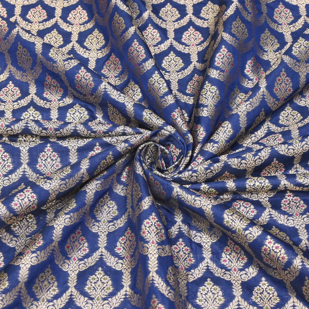 Katan Meena Zari Jaal Brocade Fabric – Designer Traditional Brocade Fabric - HA0425-8