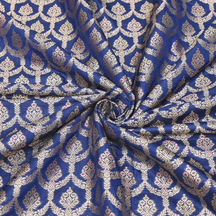 Katan Meena Zari Jaal Brocade Fabric – Designer Traditional Brocade Fabric - HA0425-8