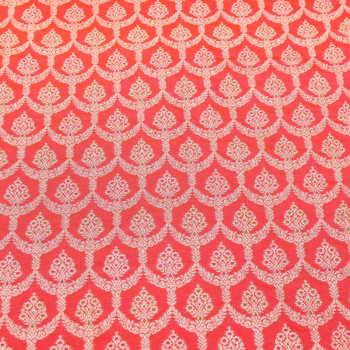 Katan Meena Zari Jaal Brocade Fabric – Designer Traditional Brocade Fabric - HA0425-9