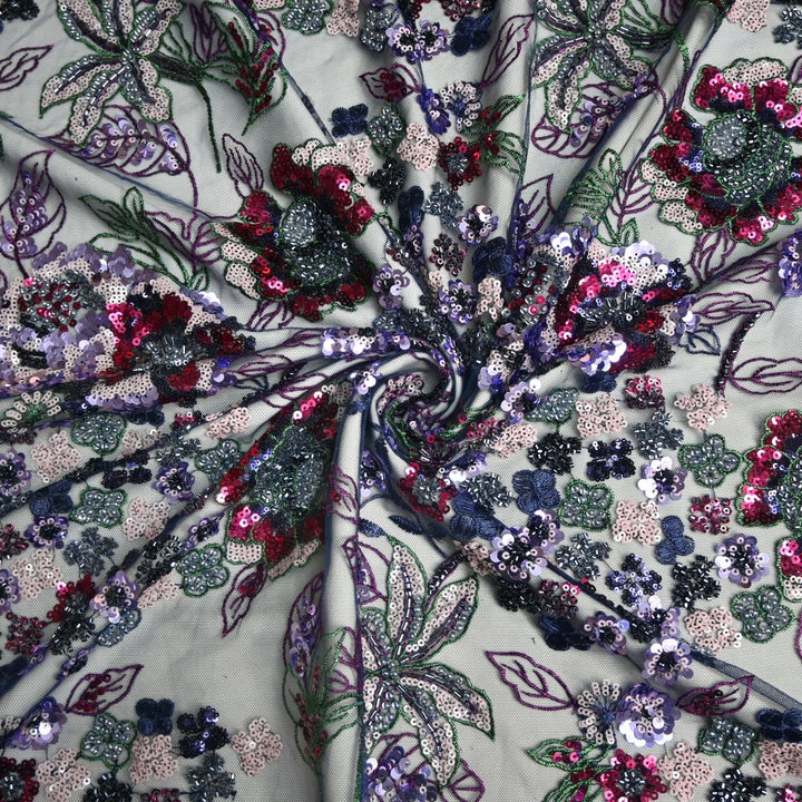 Beautiful Imported Net Cut Dana & Sequins Embroidery Fabrics