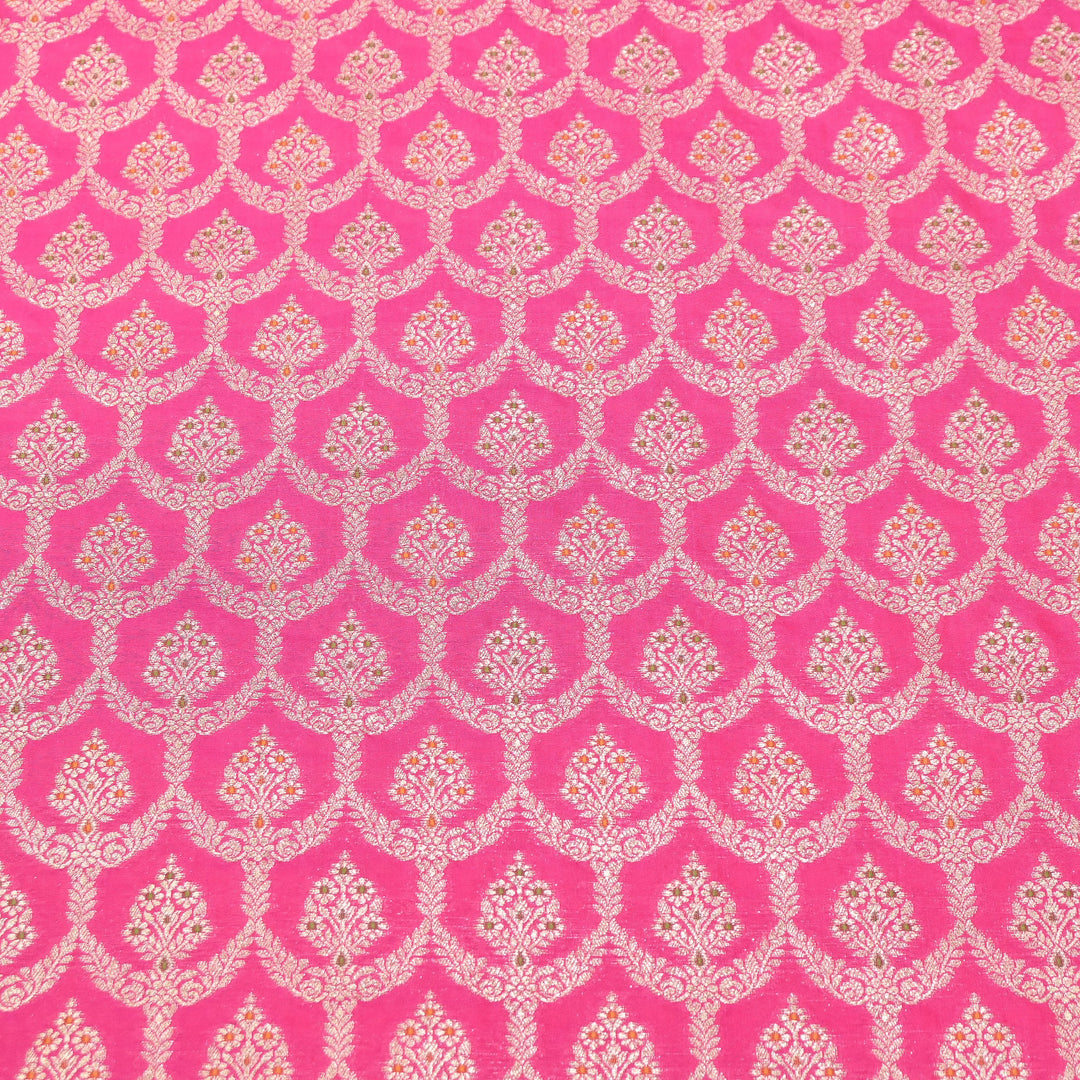 Katan Meena Zari Jaal Brocade Fabric – Designer Traditional Brocade Fabric - HA0425-10