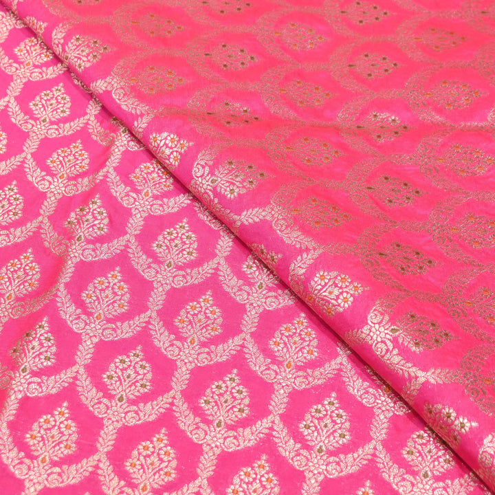 Katan Meena Zari Jaal Brocade Fabric – Designer Traditional Brocade Fabric - HA0425-10