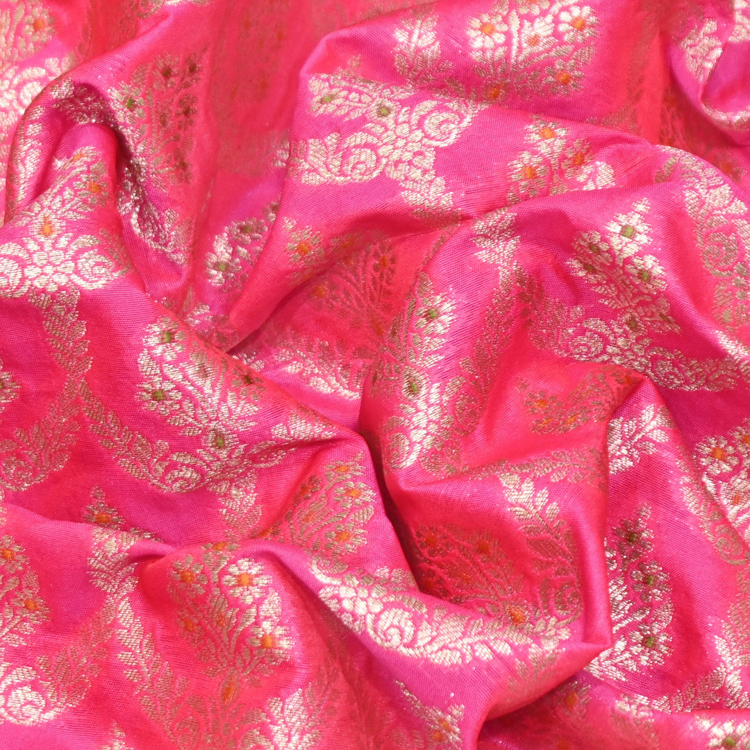 Katan Meena Zari Jaal Brocade Fabric – Designer Traditional Brocade Fabric - HA0425-10