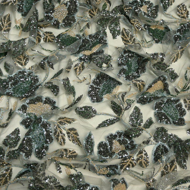 Beautiful Imported Net Cut Dana & Sequins Embroidery Fabrics