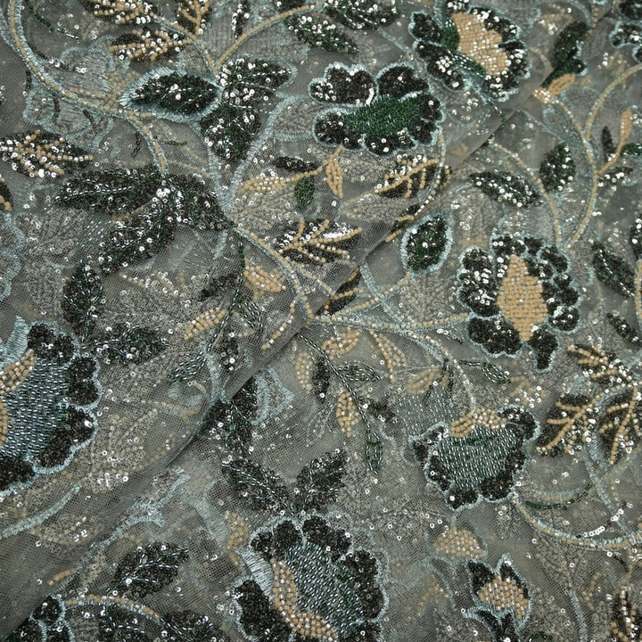 Beautiful Imported Net Cut Dana & Sequins Embroidery Fabrics