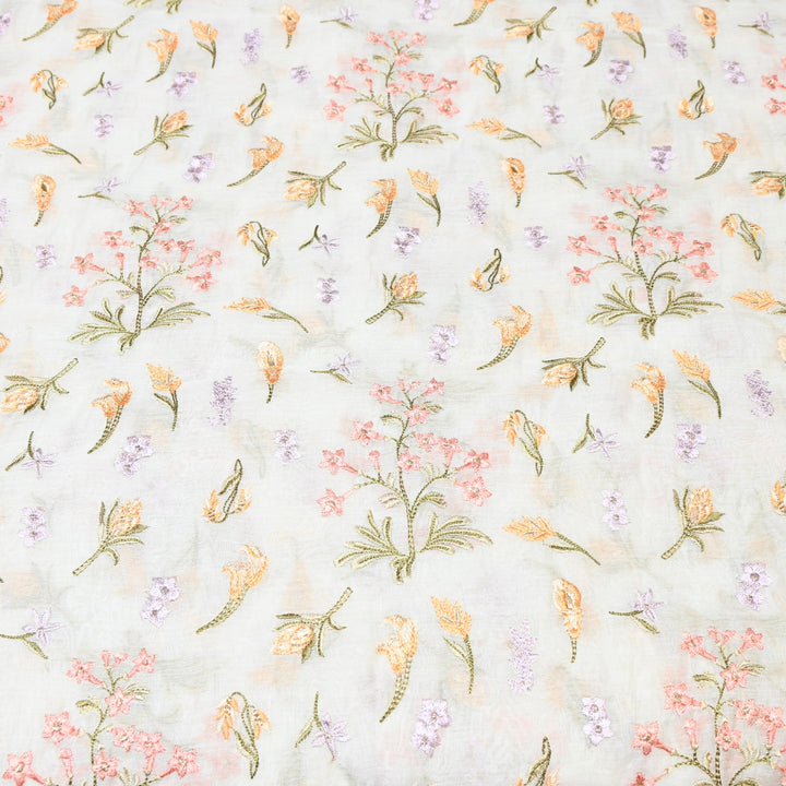 Mul Chanderi Thread & Zari Embroidery Fabric – Soft Lightweight Designer Fabric-SW2805-2