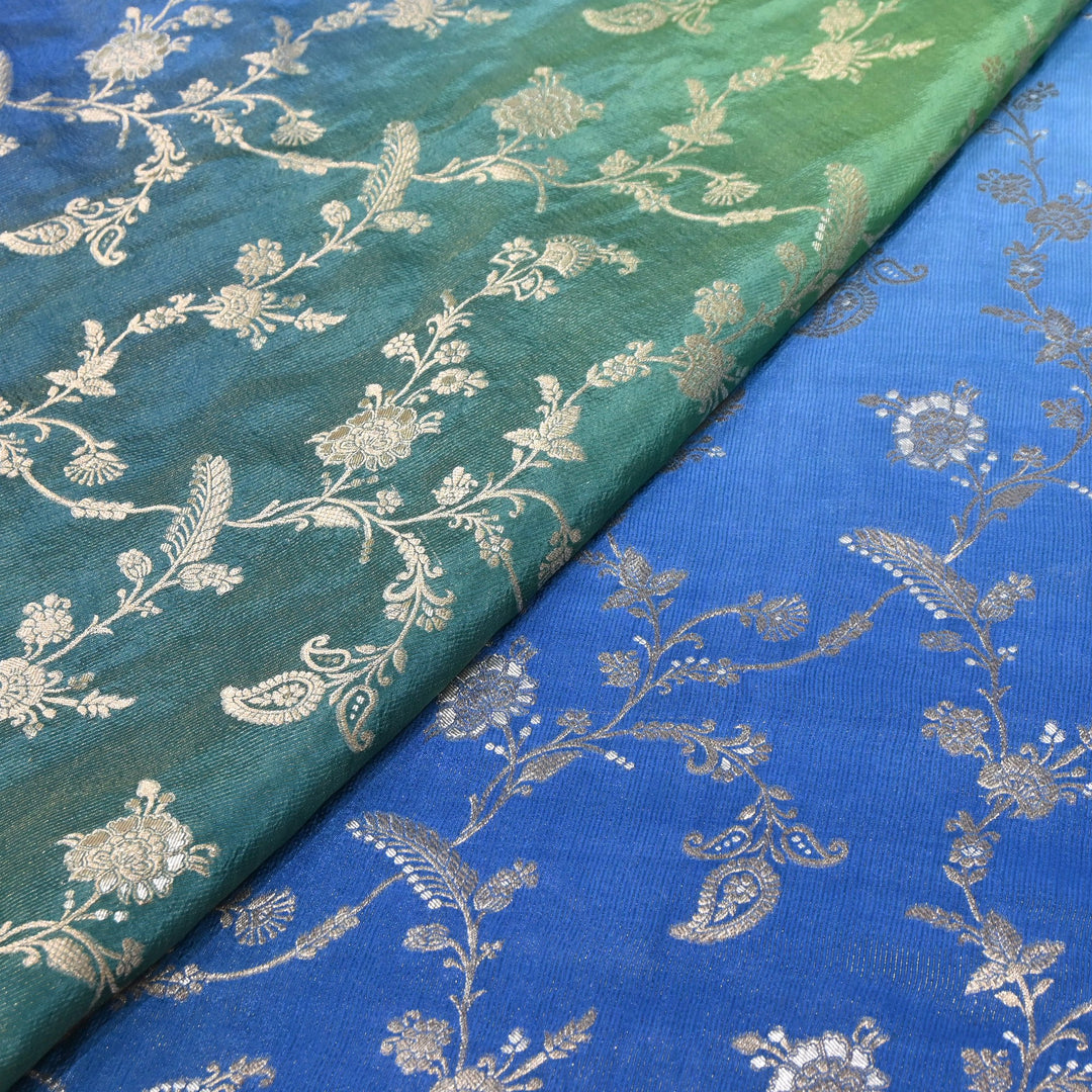 Royal 4D Shade Banarasi Tissue Zari Jaal – Premium Jacquard Designer Fabric - PS0044-5