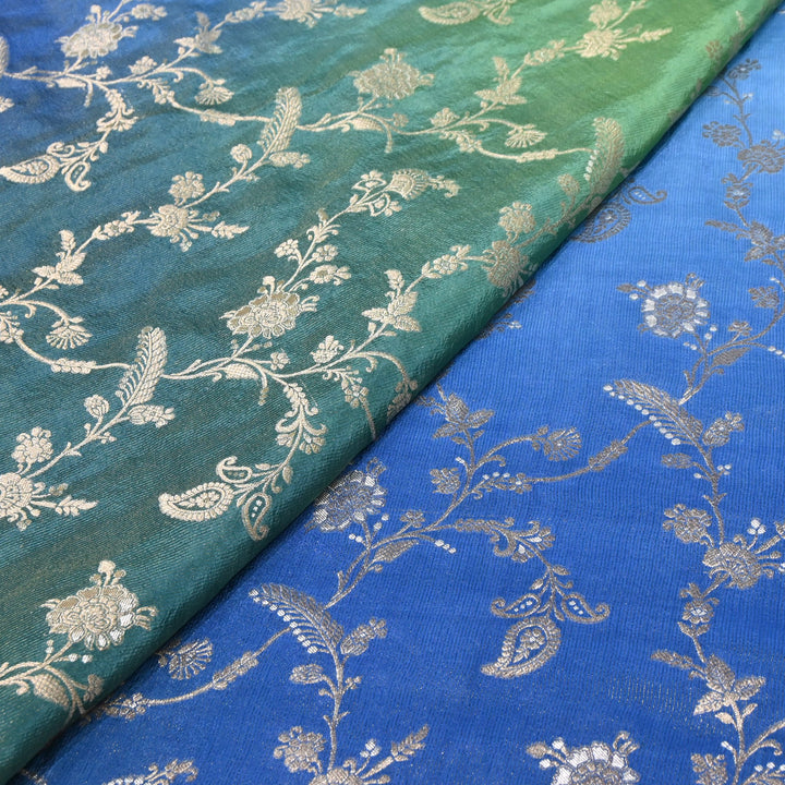 Royal 4D Shade Banarasi Tissue Zari Jaal – Premium Jacquard Designer Fabric - PS0044-5