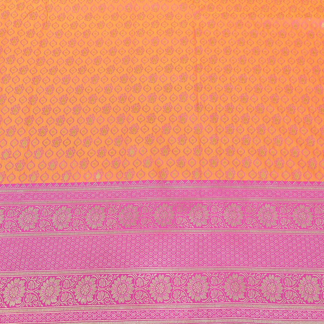 Premium Tanchui Silk Zari Border Brocade Fabric | Floral Jaal & Traditional Woven Border | SCA230-4