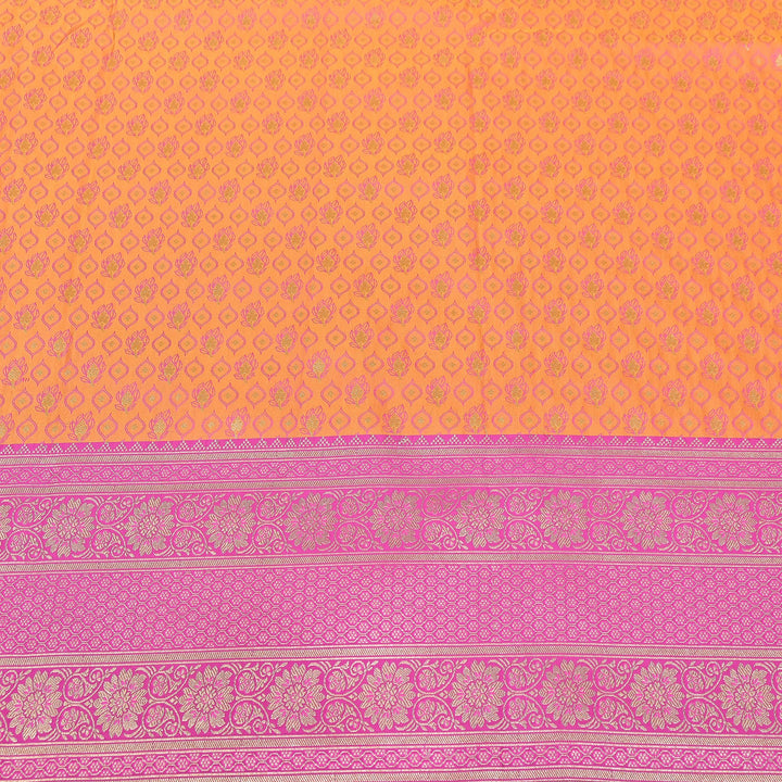 Premium Tanchui Silk Zari Border Brocade Fabric | Floral Jaal & Traditional Woven Border | SCA230-4