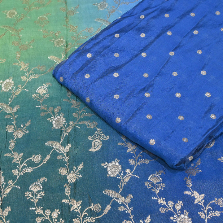 Royal 4D Shade Banarasi Tissue Zari Jaal – Premium Jacquard Designer Fabric - PS0044-5