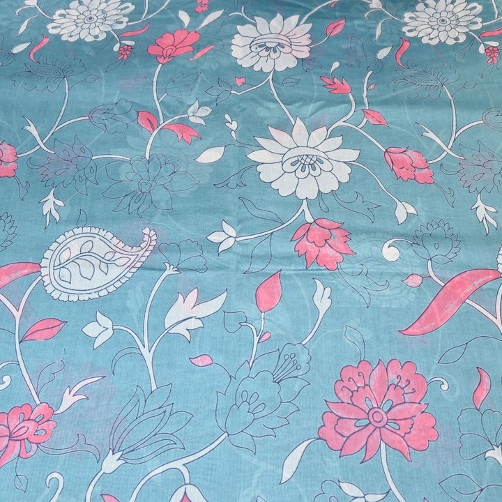 Silk Chanderi Digital Print Fabric – Elegant Designer Printed Fabric-001664-1