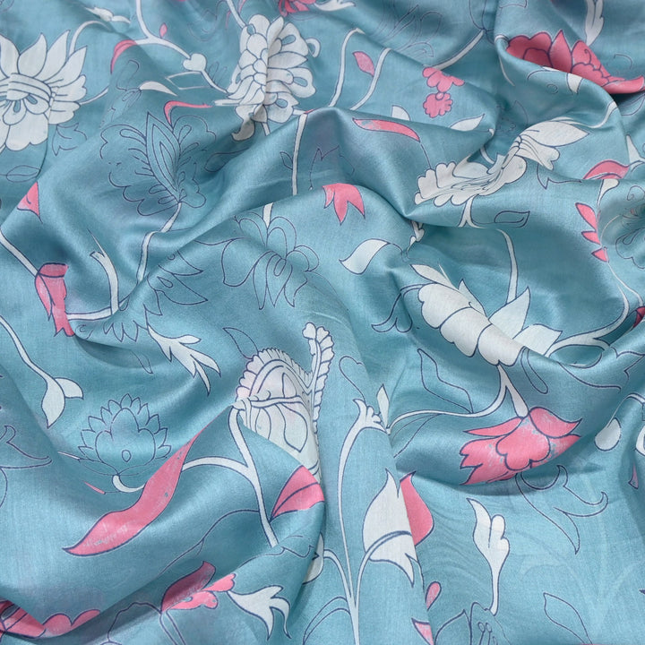 Silk Chanderi Digital Print Fabric – Elegant Designer Printed Fabric-001664-1