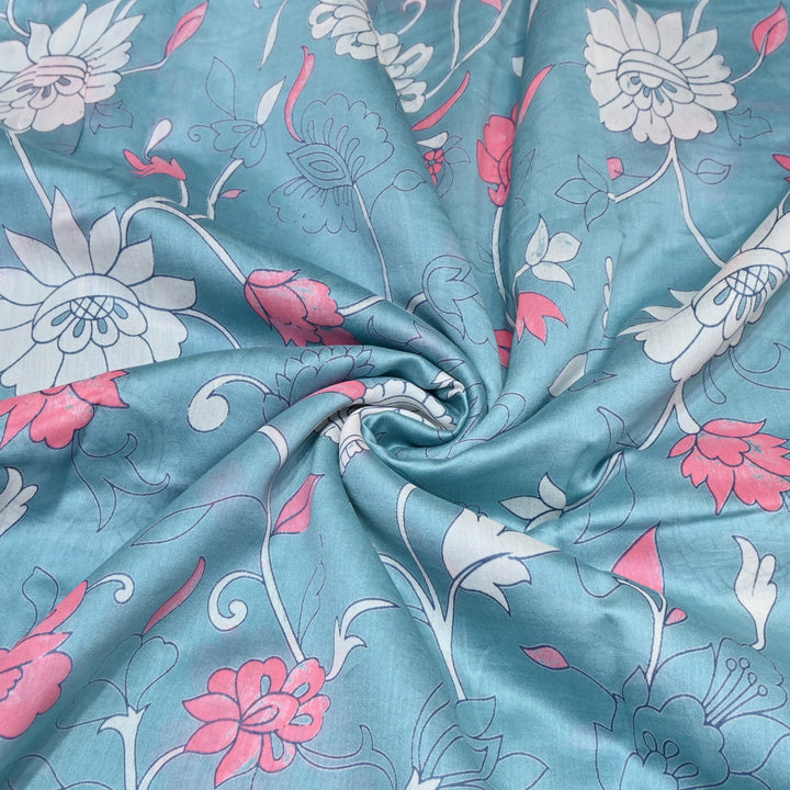 Silk Chanderi Digital Print Fabric – Elegant Designer Printed Fabric-001664-1