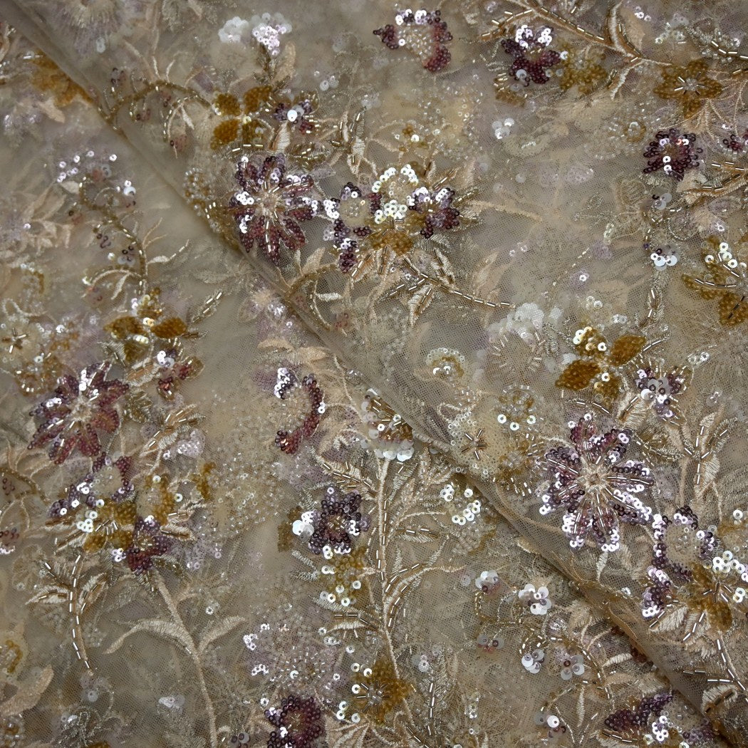 Beautiful Imported Net Cut Dana & Sequins Embroidery Fabrics