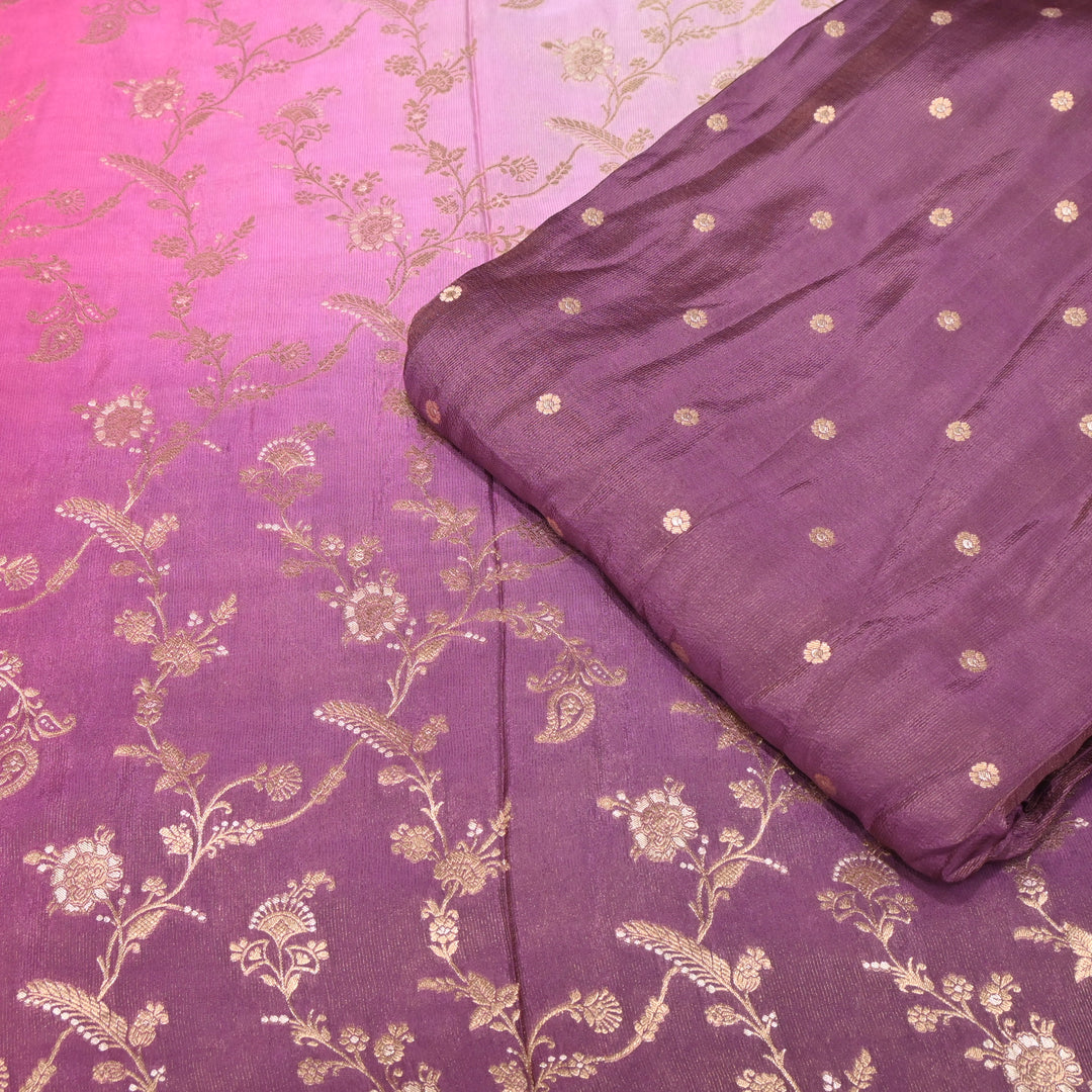 Royal 4D Shade Banarasi Tissue Zari Jaal – Premium Jacquard Designer Fabric - PS0044-1
