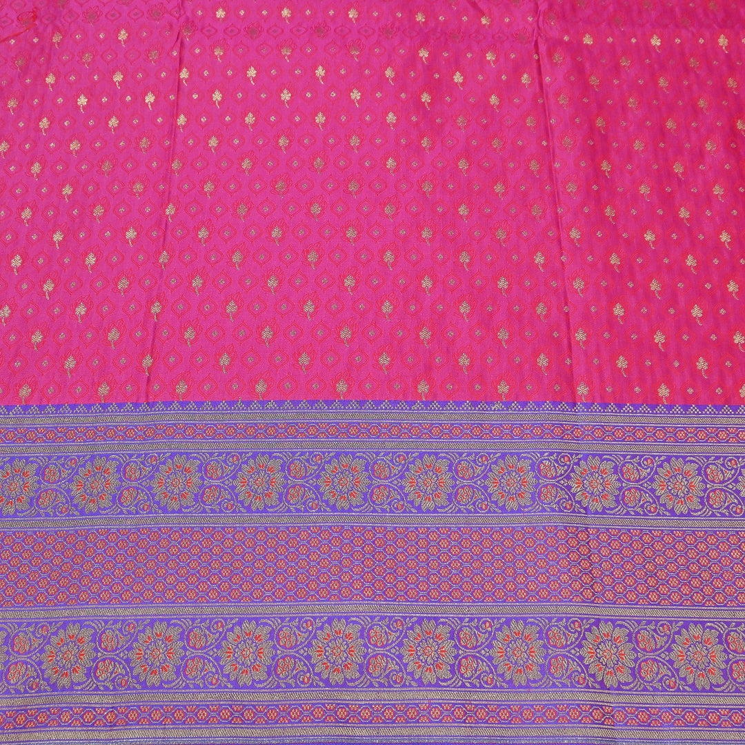 Premium Tanchui Silk Zari Border Brocade Fabric | Floral Jaal & Traditional Woven Border | SCA230-7