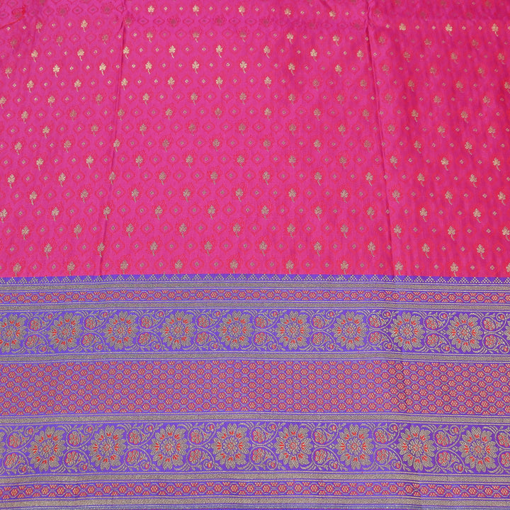 Premium Tanchui Silk Zari Border Brocade Fabric | Floral Jaal & Traditional Woven Border | SCA230-7
