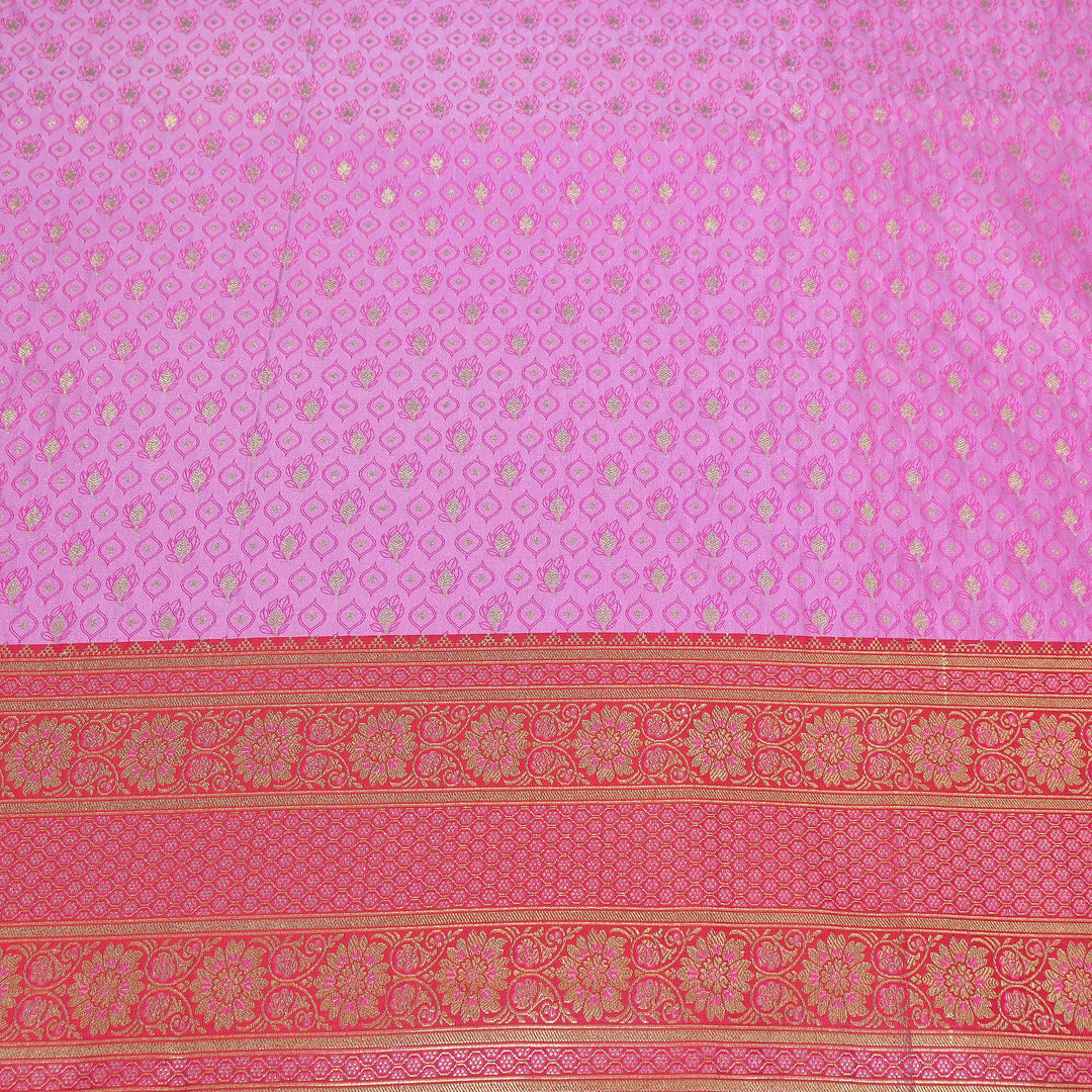 Premium Tanchui Silk Zari Border Brocade Fabric | Floral Jaal & Traditional Woven Border | SCA230-8