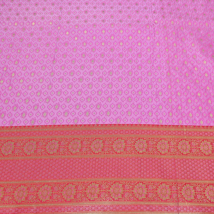 Premium Tanchui Silk Zari Border Brocade Fabric | Floral Jaal & Traditional Woven Border | SCA230-8