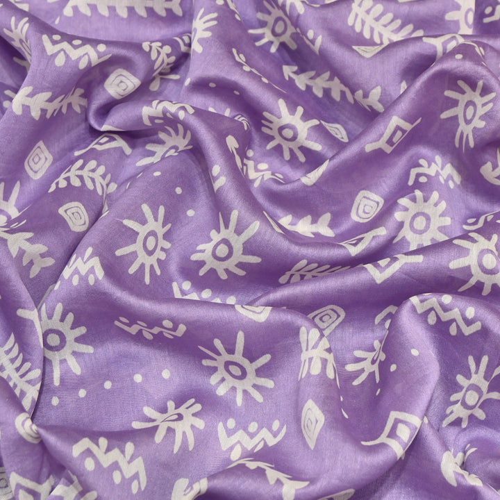 Silk Chanderi Digital Print Fabric – Elegant Designer Printed Fabric-001664-12