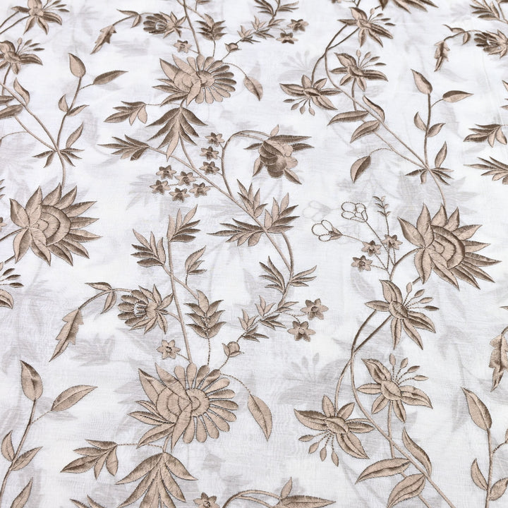 Premium Mul Chanderi Fabric with Thread Embroidery Work | Designer Fabric- 00RV99-2