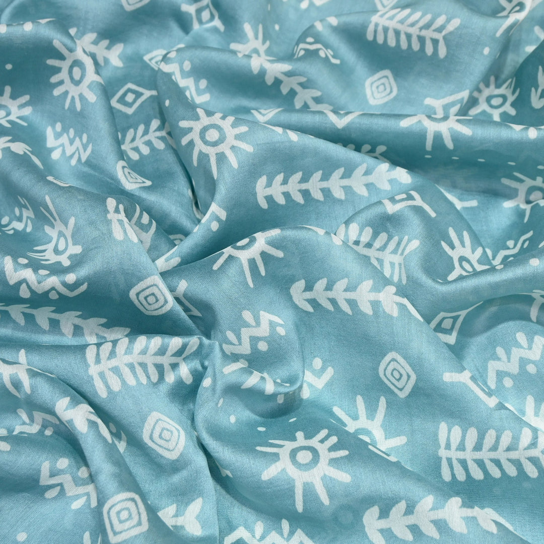 Silk Chanderi Digital Print Fabric – Elegant Designer Printed Fabric-001664-14
