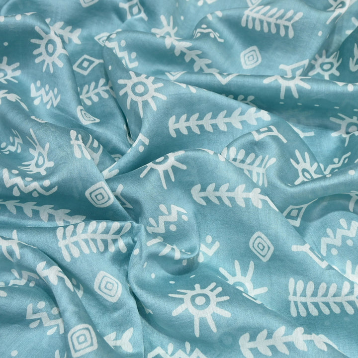 Silk Chanderi Digital Print Fabric – Elegant Designer Printed Fabric-001664-14