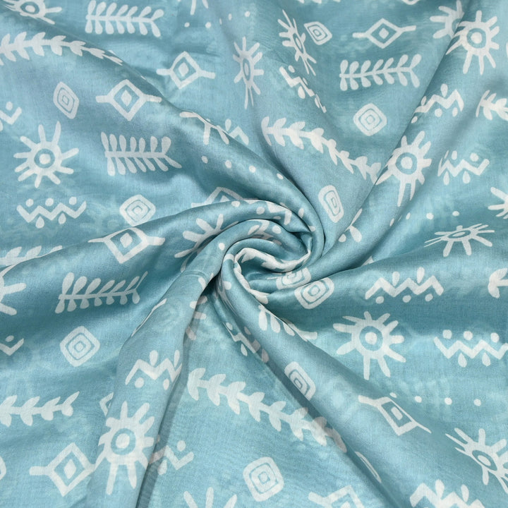 Silk Chanderi Digital Print Fabric – Elegant Designer Printed Fabric-001664-14