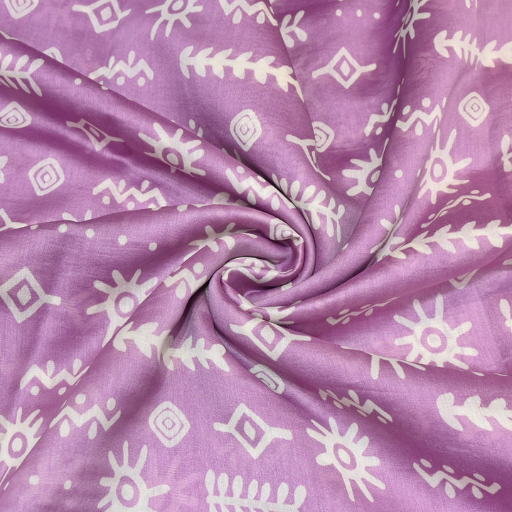 Silk Chanderi Digital Print Fabric – Elegant Designer Printed Fabric-001664-16