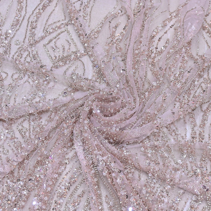 Luxury Imported  Net Heavy Sequins & Cut Dana Embroidered Designer Fabric - DV88406-1