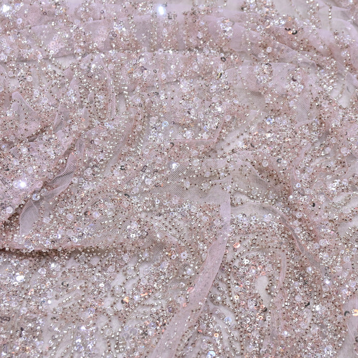 Luxury Imported  Net Heavy Sequins & Cut Dana Embroidered Designer Fabric - DV88406-1