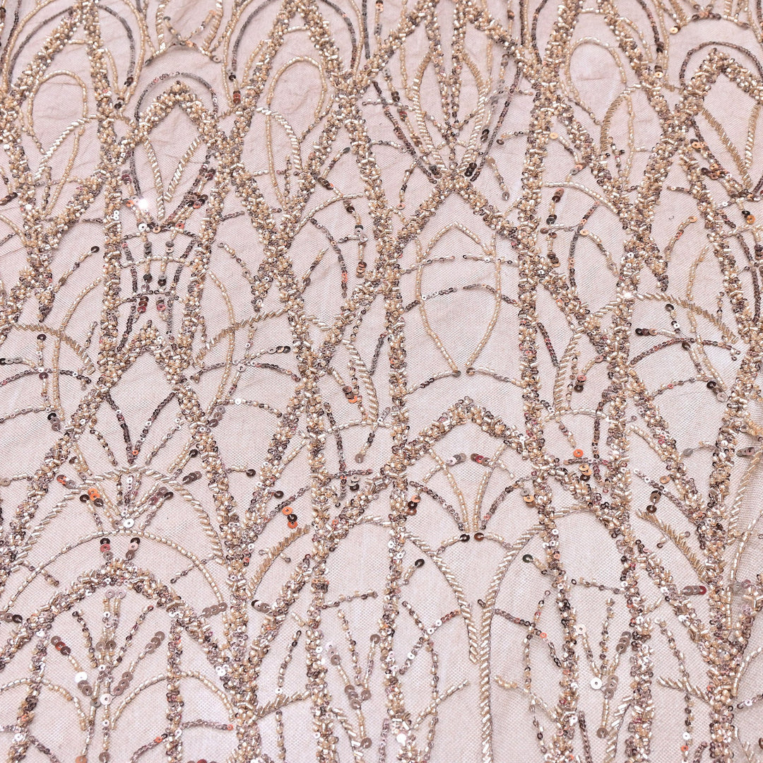 Luxury Imported  Net Heavy Sequins & Cut Dana Embroidered Designer Fabric - DV88406-3