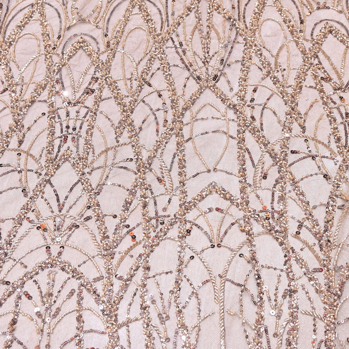 Luxury Imported  Net Heavy Sequins & Cut Dana Embroidered Designer Fabric - DV88406-3