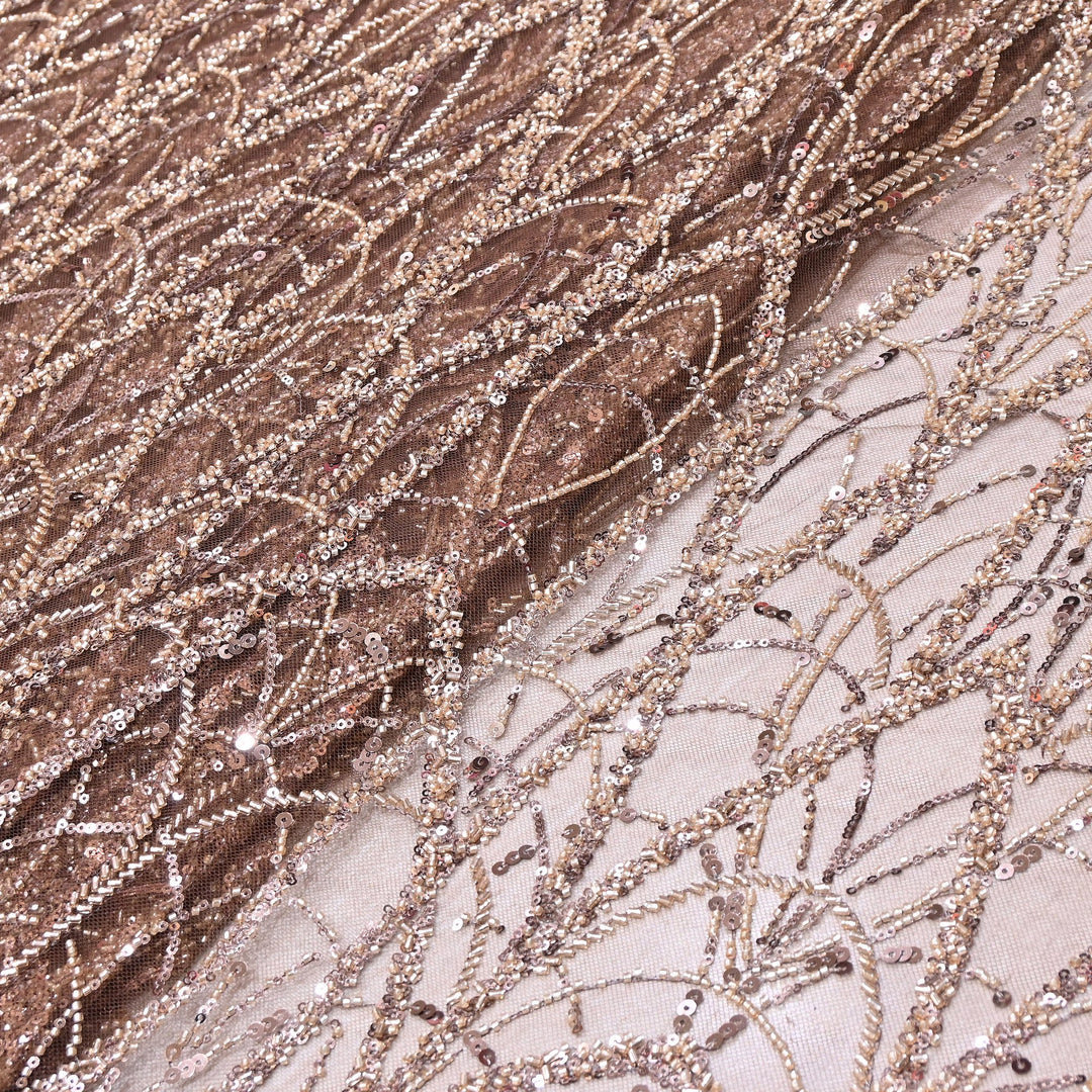 Luxury Imported  Net Heavy Sequins & Cut Dana Embroidered Designer Fabric - DV88406-3