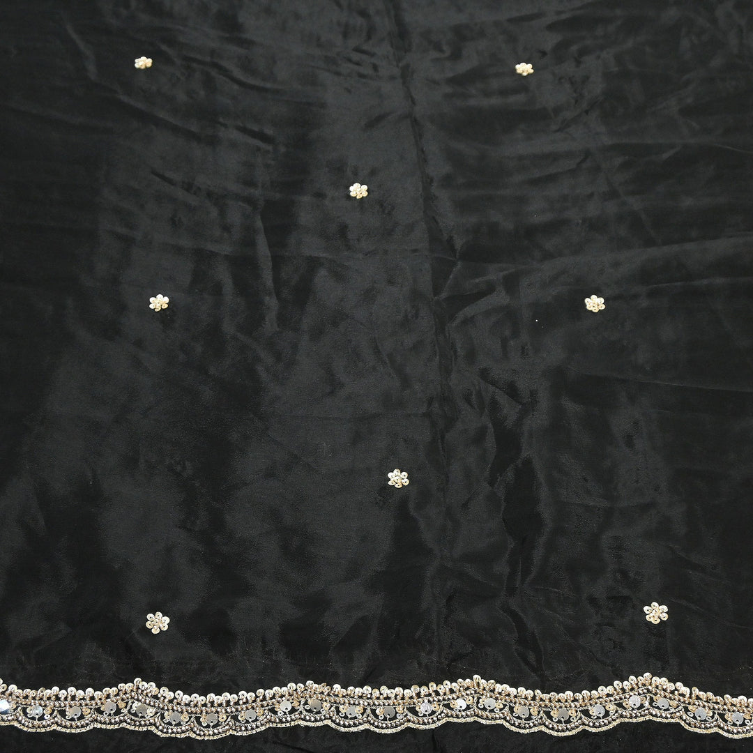 Dyed Chinon Moti Embroidery Duppata Fabric | VI3436C-1