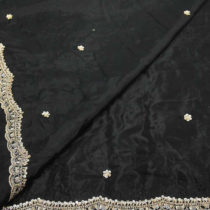 Dyed Chinon Moti Embroidery Duppata Fabric | VI3436C-1