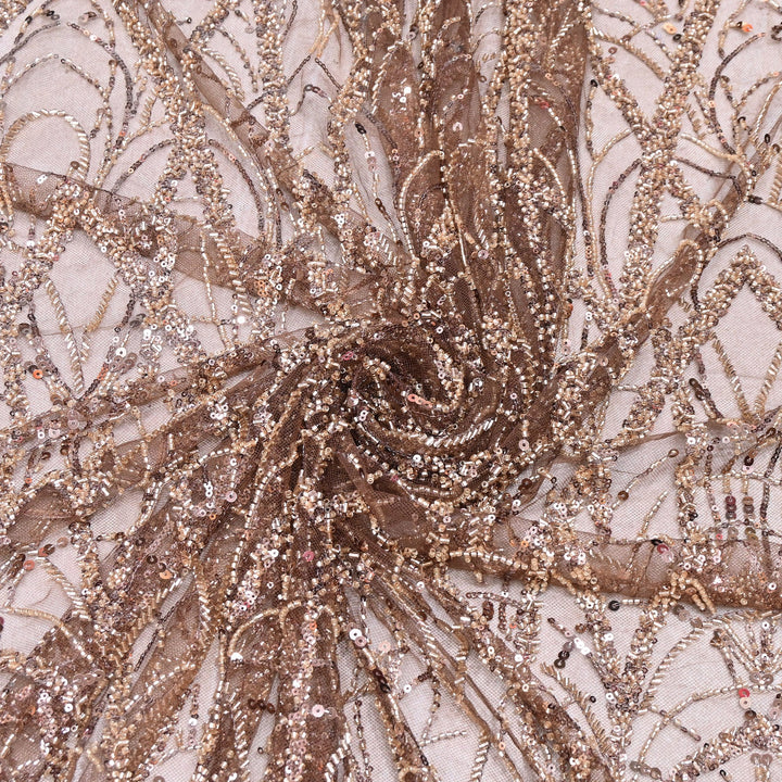 Luxury Imported  Net Heavy Sequins & Cut Dana Embroidered Designer Fabric - DV88406-3
