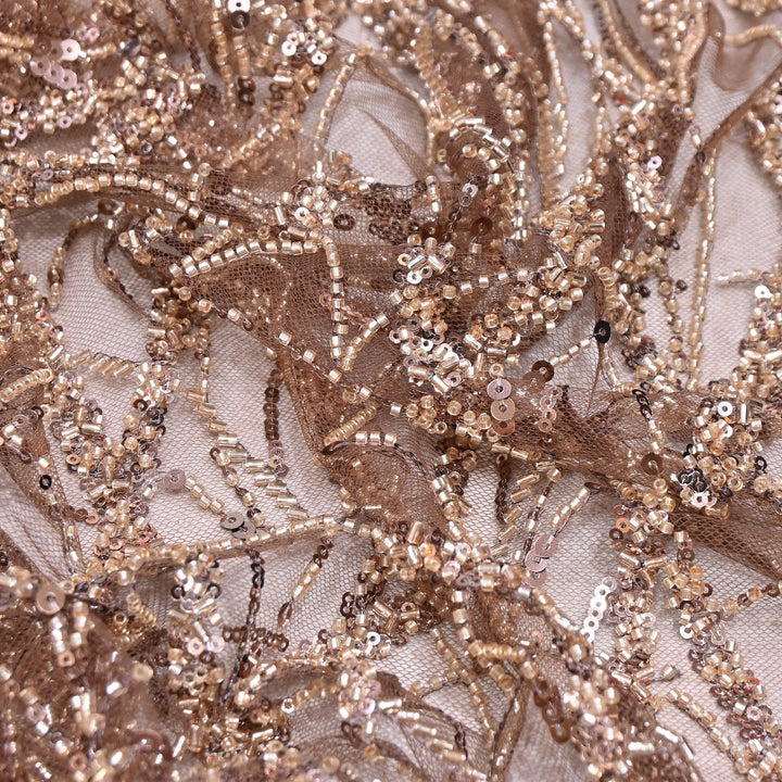 Luxury Imported  Net Heavy Sequins & Cut Dana Embroidered Designer Fabric - DV88406-3
