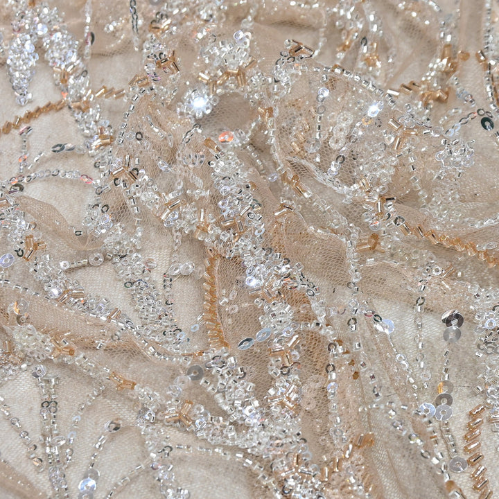 Luxury Imported Net Heavy Sequins & Cut Dana Embroidered Designer Fabric - DV88406-4