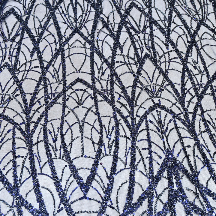Luxury Imported Net Heavy Sequins & Cut Dana Embroidered Designer Fabric - DV88406-5