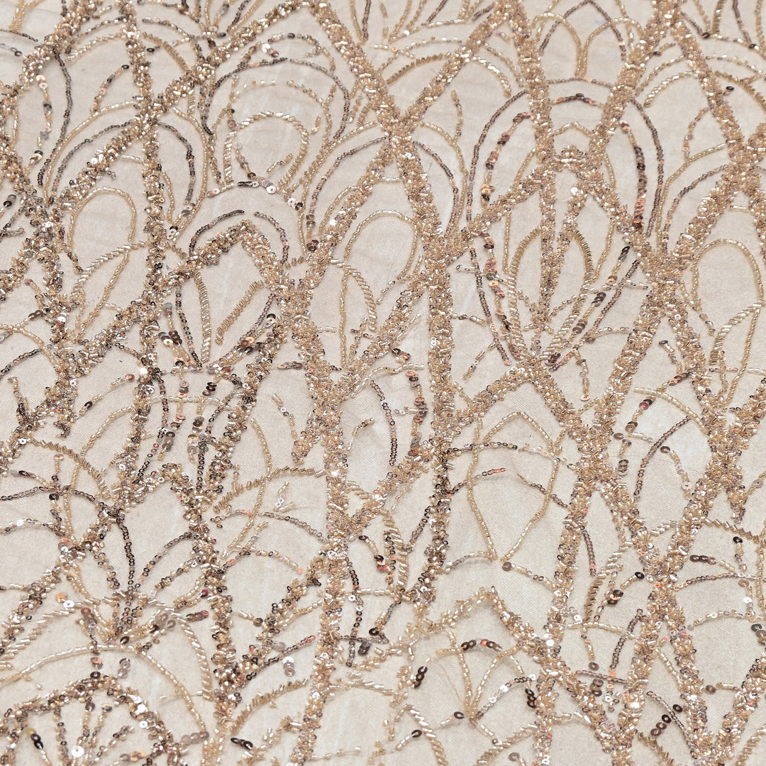 Luxury Imported Net Heavy Sequins & Cut Dana Embroidered Designer Fabric - DV88406-6