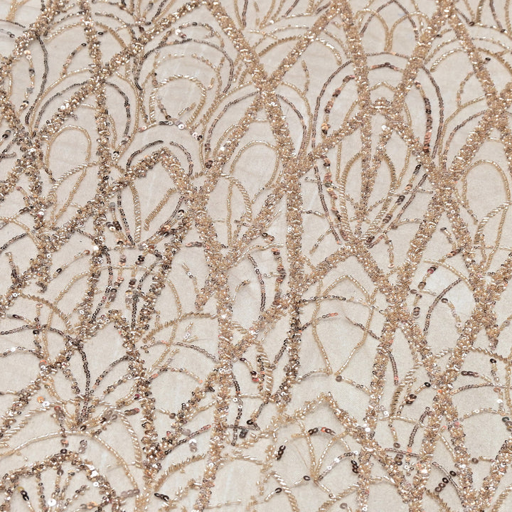 Luxury Imported Net Heavy Sequins & Cut Dana Embroidered Designer Fabric - DV88406-6